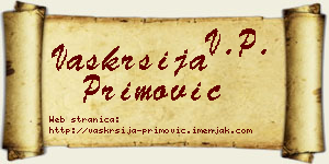 Vaskrsija Primović vizit kartica